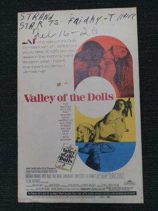 1967 Valley Of The Dolls - Sharon Tate - Movie Window Card - Measures 14 " X 22 "