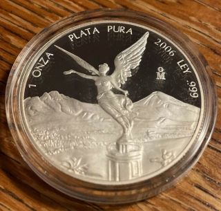 2006 Mexico Libertad Silver Proof 1 Ounce.  Impossible To Find 4000 Minted