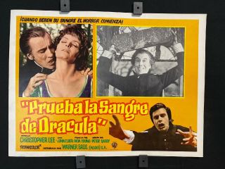1970 Taste The Blood Of Dracula Chris Lee Mexican Lobby Card 16 " X12 "