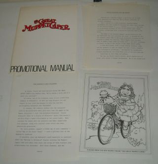 1981 Jim Henson The Great Muppet Caper Promo Movie Press Kit W Press Releases