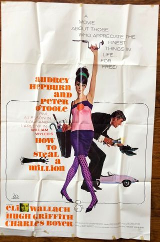 1966 One Sheet: How To Steal A Million - Audrey Hepburn,  Peter O 