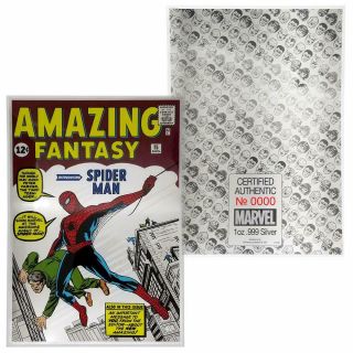 Marvel Comics Fantasy 15 Spider - Man 1 Oz.  999 Silver Foil - 1,  000 Made