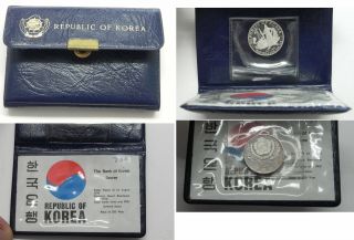 1970 South Korea Pure.  999 Silver Proof 100 Won In Orig Package W/coa