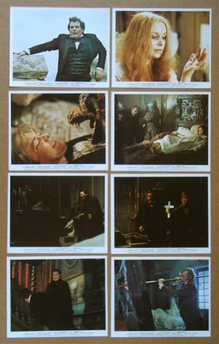 Dracula Simon Ward Jack Palance 1974 British Foh 8x10 Horror Lobby Card Set Of 8