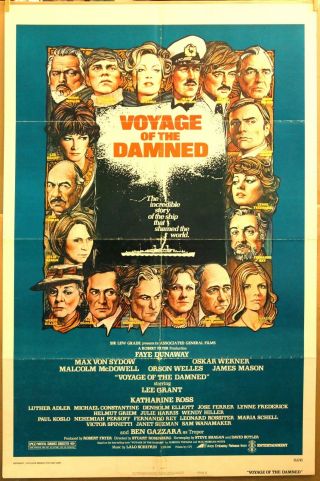 Voyage Of The Damned 1976 27 X 41 Wwii Thriller With Faye Dunaway