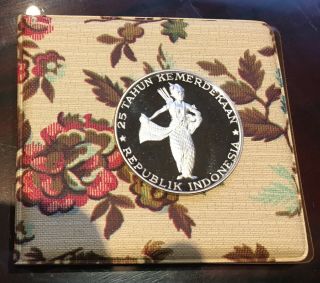 G611 Indonesia 1970 500 Rupiah Silver Proof Coin In Case - Wayang Dancer