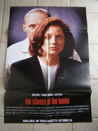 Vintage Movie Poster 1 Sheet The Silence Of The Lambs 1991 Jodie Foster