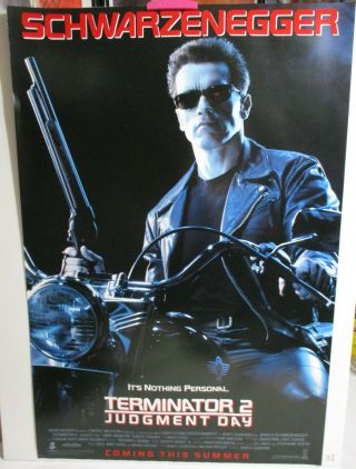 1991 T2 Terminator 2 Judgement Day - Movie Poster 27x41 Double Sided