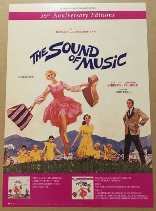 Julie Andrews The Sound Of Music Rare 2000 Promo Poster For Anniversary Cd 14x20