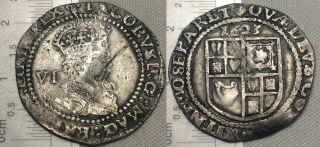 England James I 1623 Sixpence Hammered Silver Renaissance Coin Mm Lis Sp 2670