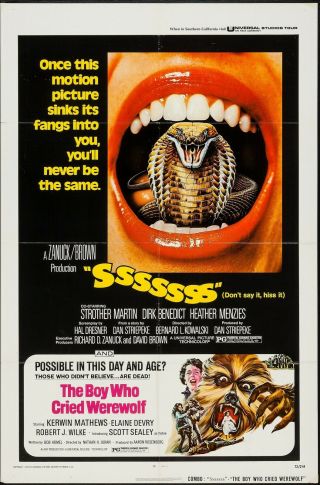 Sssssss / The Boy Who Cried Wherewolf Combo [1973] 1 - Sheet Poster