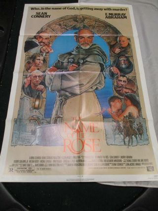 Vintage Movie Poster 1 Sh The Name Of The Rose Sean Connery 1986