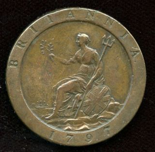 1797 Cartwheel One Penny George Iii Great Britain Coin