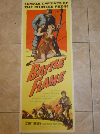 Battle Flame - 1959 - Insert - Scott Brady,  Elain Edwards - 14 X 36
