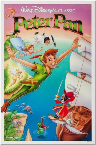 Peter Pan - 27x41 Movie Poster - Disney - R89 - Nm To