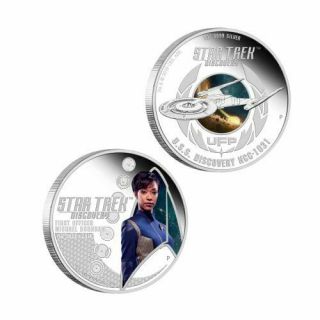 2018 Star Trek Discovery Michael Burnham 2x 1oz.  Coin Set 99.  99 Pure Silver Coin