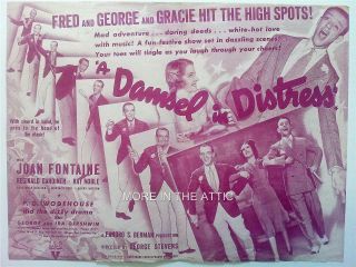 Fred Astaire Joan Fontaine George Stevens P.  G.  Woodhouse Orig Damsel In Distress