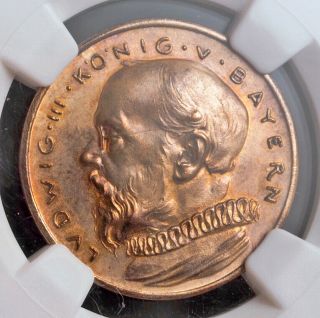 1913,  Bavaria,  Ludwig Iii.  Proof Bronze Pattern 20 Mark Coin.  Probe Ngc Pf - 64