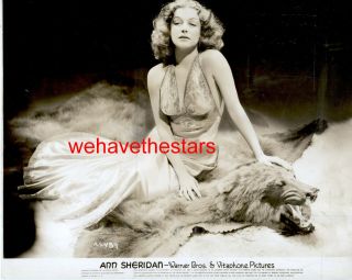 Vintage Ann Sheridan Sexy On Bear Skin Rug 