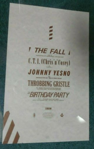 Ikon Factory Us Promo Poster 16 " X 10 " Birthday Party The Fall T.  G.  Vhs 1984