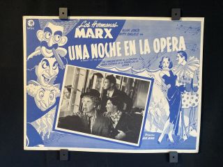 1935 Marx Brothers A Night At The Opera Mexican Lobby Card 16 " X12 "