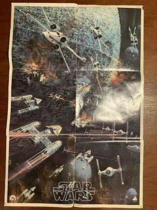 1977 Star Wars Movie Poster 20th Century Vinyl Record Promo Folded