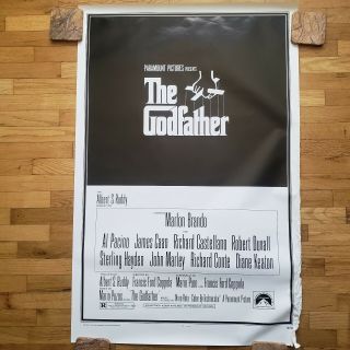 The Godfather One Sheet Movie Poster 1972 Marlon Brando Pacino Caan Duvall 27x41