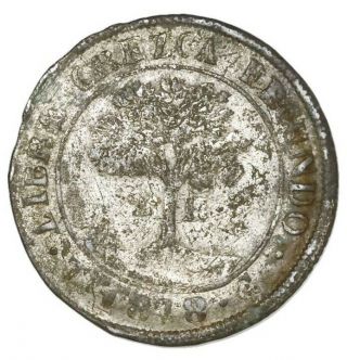 Tegucigalpa,  Honduras,  Provisional (low - Silver) 2 Reales,  1848g,  Crezca Variety