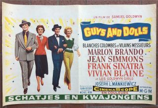 Guys And Dolls (1955) 14x22 Movie Poster - Belgium - Frank Sinatra,  Marlon Brando