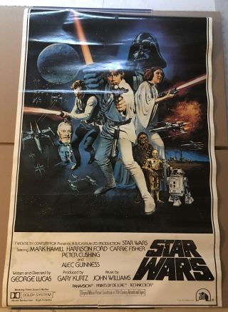 1977 20th Century Fox Stars Wars Poster 24” X 36”