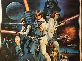 1977 20th Century Fox Stars Wars Poster 24” X 36” 3