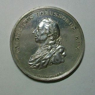 1779 Prussia Friedrich Ii (the Great) Peace Of Teschen Silver Medal 42mm