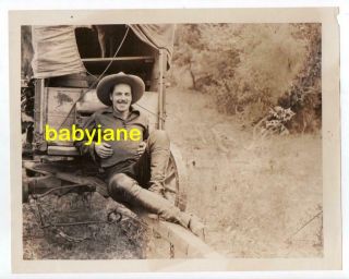 Jack Holt 8x10 Photo Cowoy Resting On Wagon 1924 North Of 36