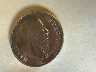 1866 Mo.  50 Centavos/cent Silver Coin Empire Of Maximiliano Vf/xf