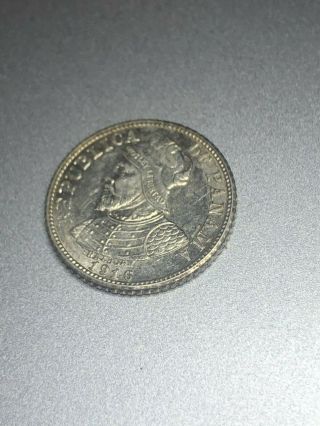 1916 Panama 5 Centesimos Key Silver Circulated Coin