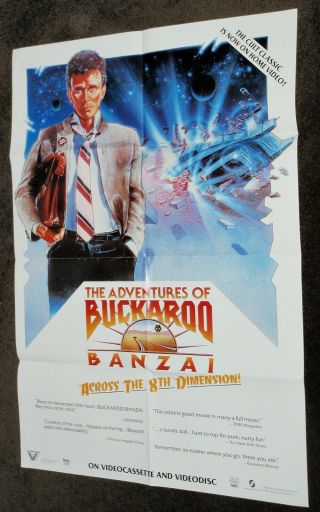 Orig 1985 Adventures Of Buckaroo Banzai Movie Video Promo Ad Poster 1 Sheet