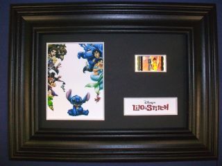 Lilo And Stitch Framed Movie Film Cell Memorabilia Compliments Poster Dvd