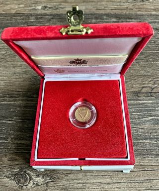 1995 San Marino Gold 1 Onu Scudo Coin 50th Anniversary Of United Nations Un