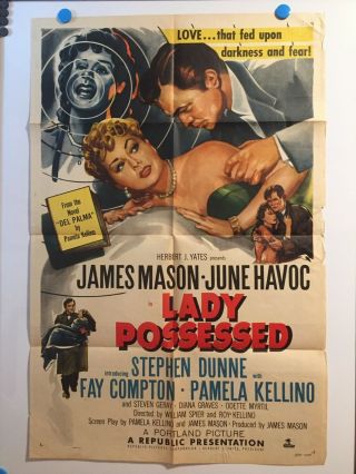 Lady Possessed - Great Title And Art On This 1952 Republic 1 Sheet