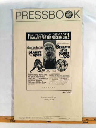 Planet Of The Apes & Beneath Planet Of Apes 1971 Movie Press Book Uncut