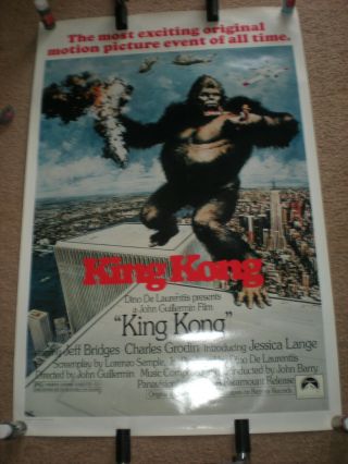 King Kong (1976) Movie Poster 27 " X41 " Rolled Rerelease Nos Paramount ©1991