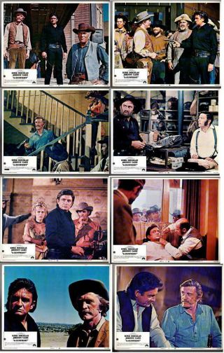 8 Lobby Cards 1971 A Gunfight Kirk Douglas,  Johnny Cash