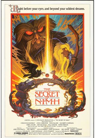 The Secret Of Nimh 1982 Mgm - Ua,  Rolled One Sheet 27 X 41.  Movie Poster