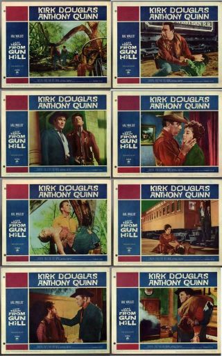 8 Lobby Cards 1959 Last Train From Gun Hill Kirk Douglas,  Anthony Quinn