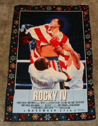 Vintage 1985 Rocky Iv Movie Poster Sylvester Stallone Cloth Poster Balboa Huge