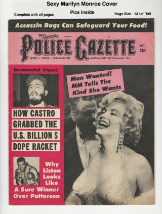 Police Gazette - Marilyn Monroe Cover - Great Pics - Very Scarce