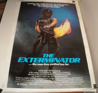 Rolled 1980 The Exterminator 1 Sheet Movie Poster Christopher George Rob Ginty