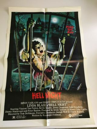 Hell Night 1981 One Sheet Linda Blair Horror Classic