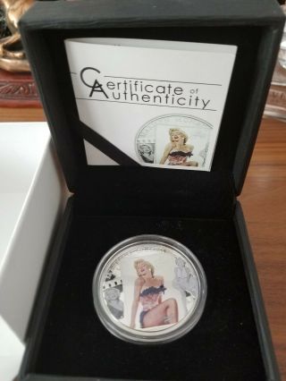 Cook Islands 2011 $5 Marilyn Monroe Silver Proof Coin With Real Diamond