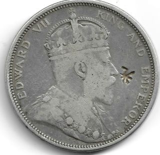 1904 Straits Settlements 1 Dollar With Chop Marks